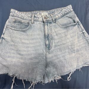 Zara Faded Blue Jean Shorts